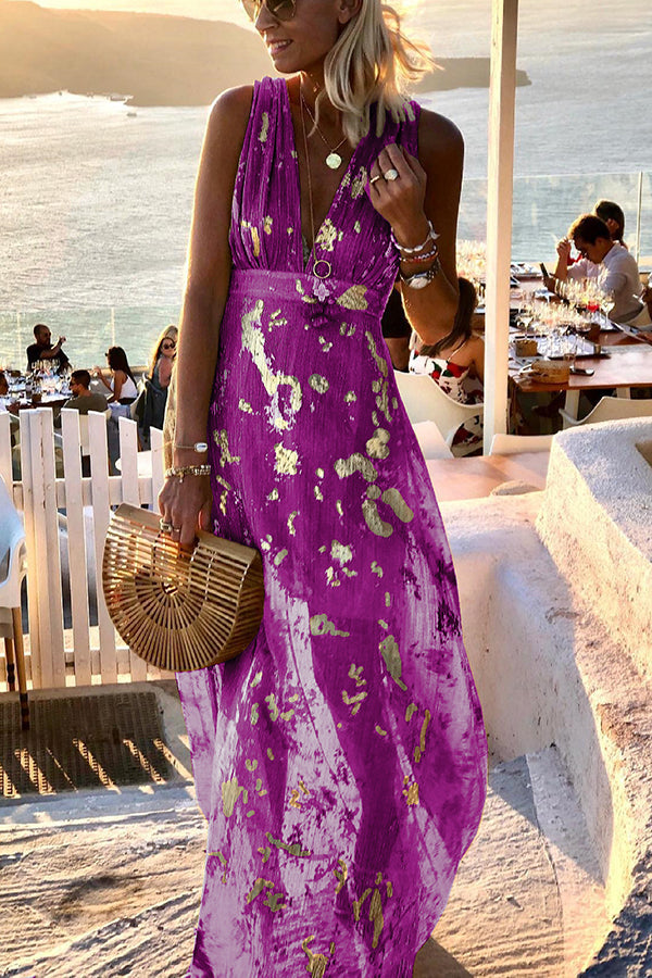 Chiffon Off Shoulder Ruffled High Split Maxi Dress