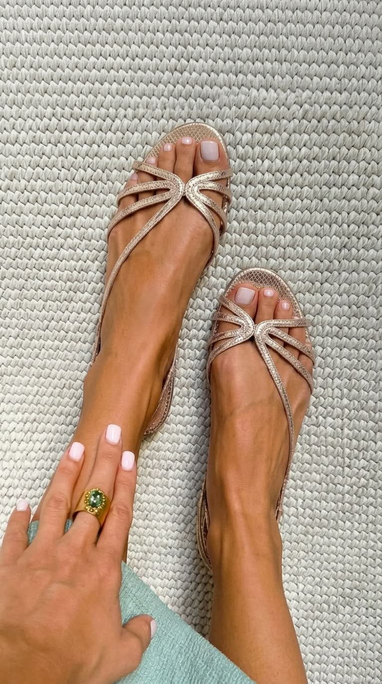 Snake Texture Bow Front Peep Toe Flat Sandals