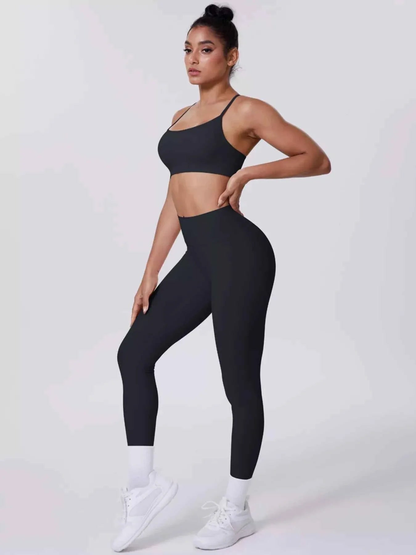 Criss-Cross Back Cami and Leggings Active Set