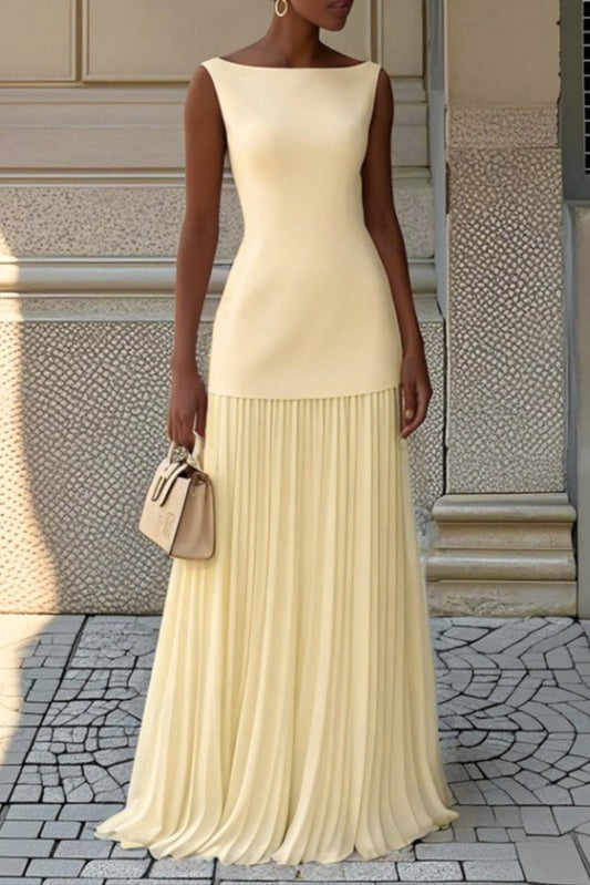 Sleeveless Knit Slip Prom Dress