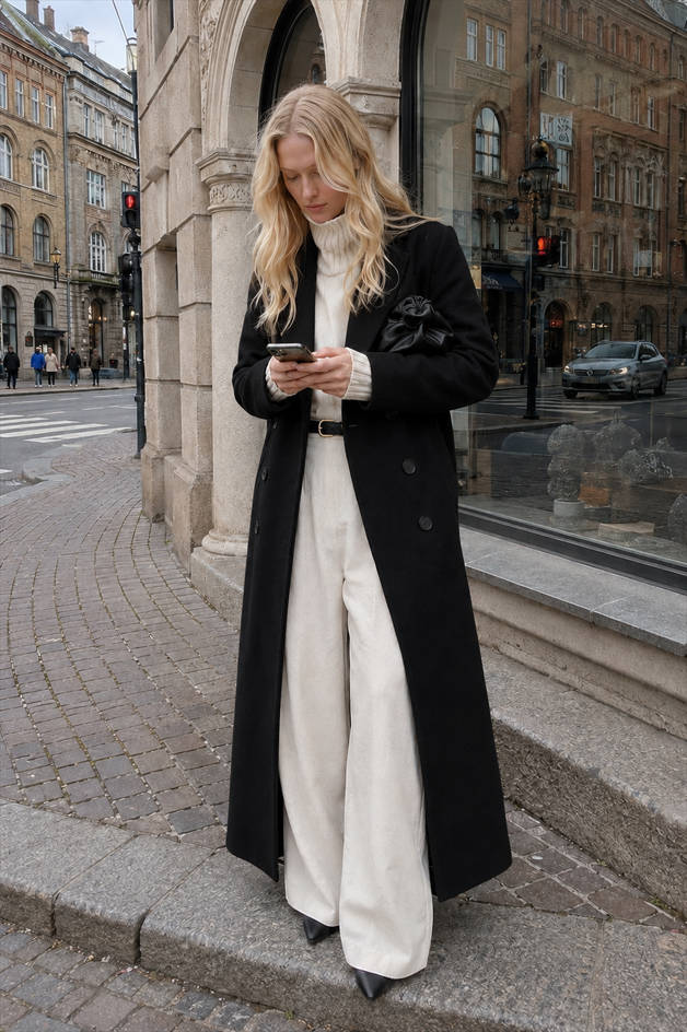 Warm Wool Long Overcoat