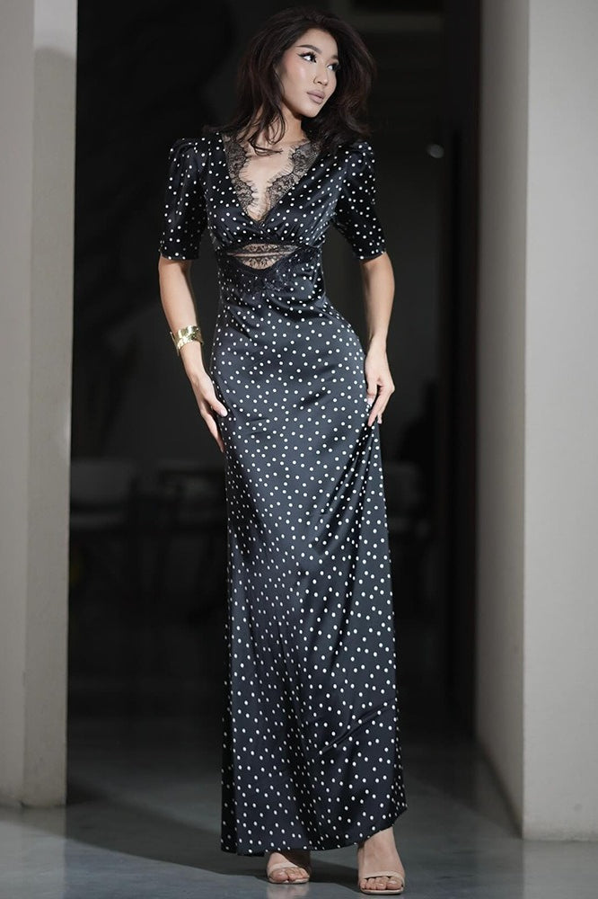 Deep V-Neck Lace Dress