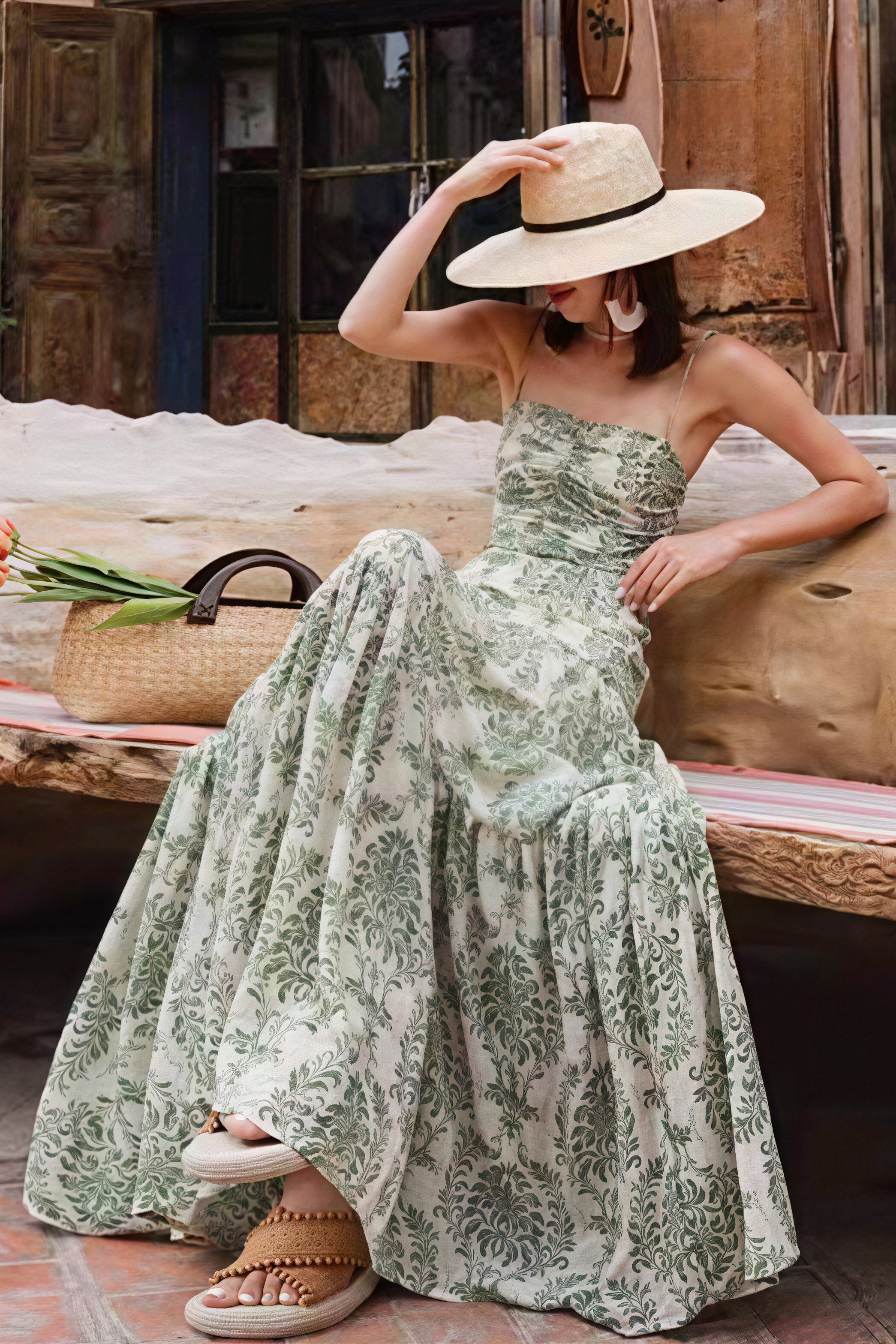 Chiffon Spaghetti Strap Maxi Boho Dress