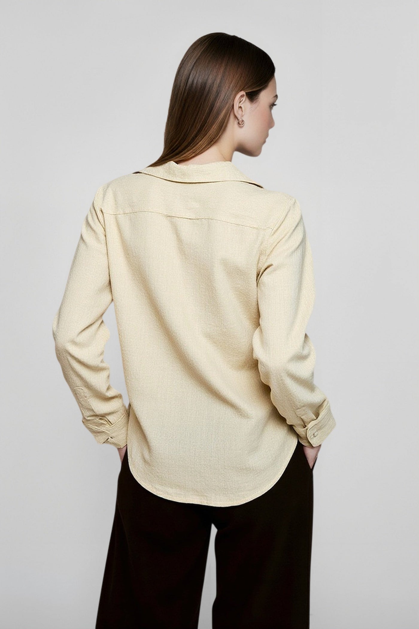 Linen V Neck Relaxed Blouse