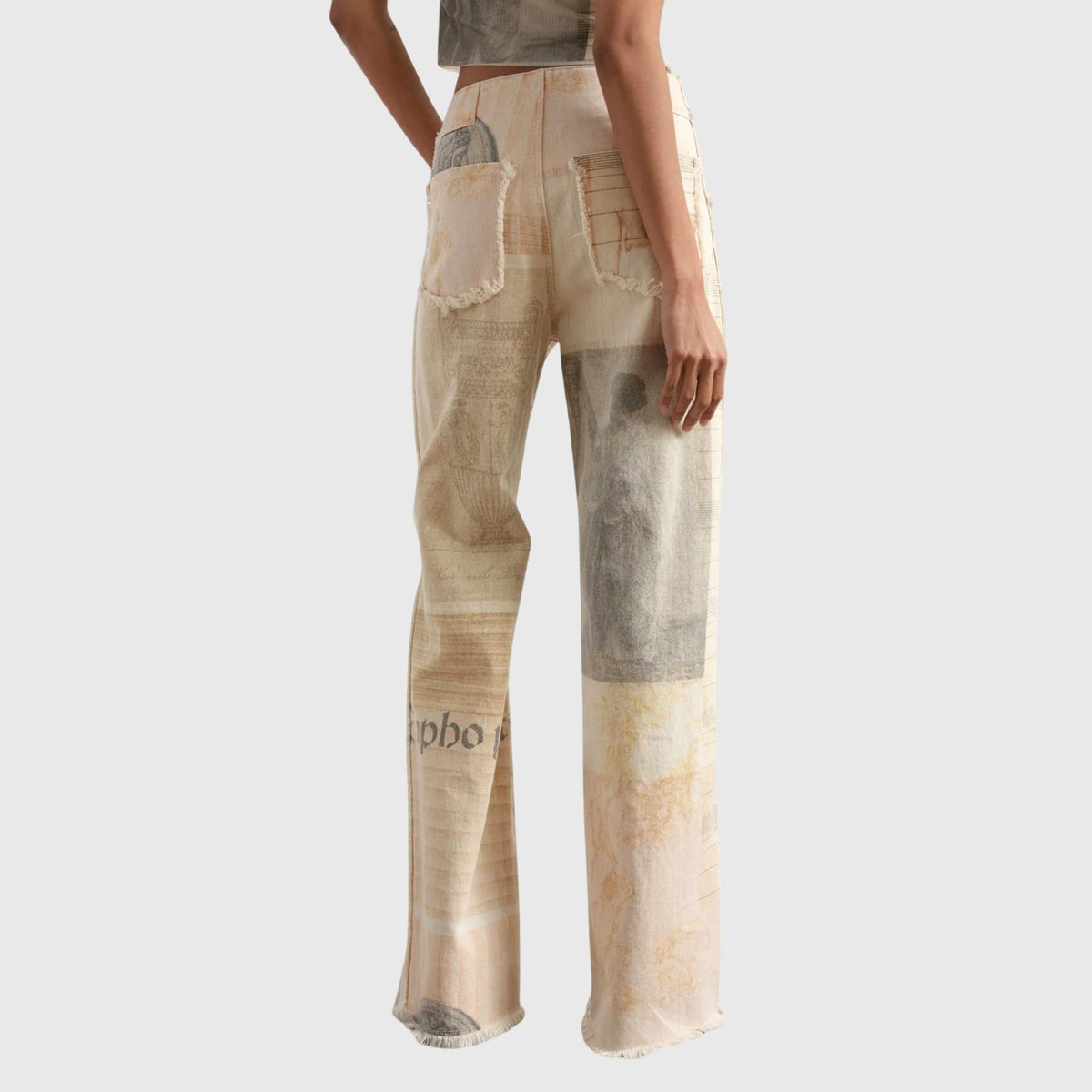 Photo Print Wide Leg Jeans