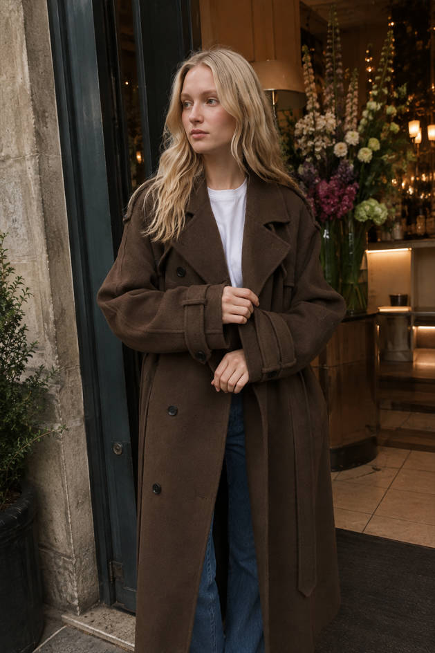 Long Sleeve Trench Overcoat