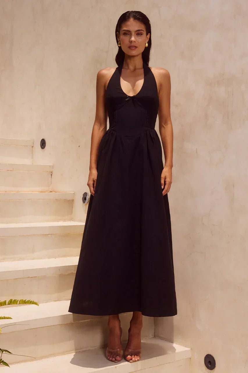 HENRIETTA MIDI DRESS - BLACK