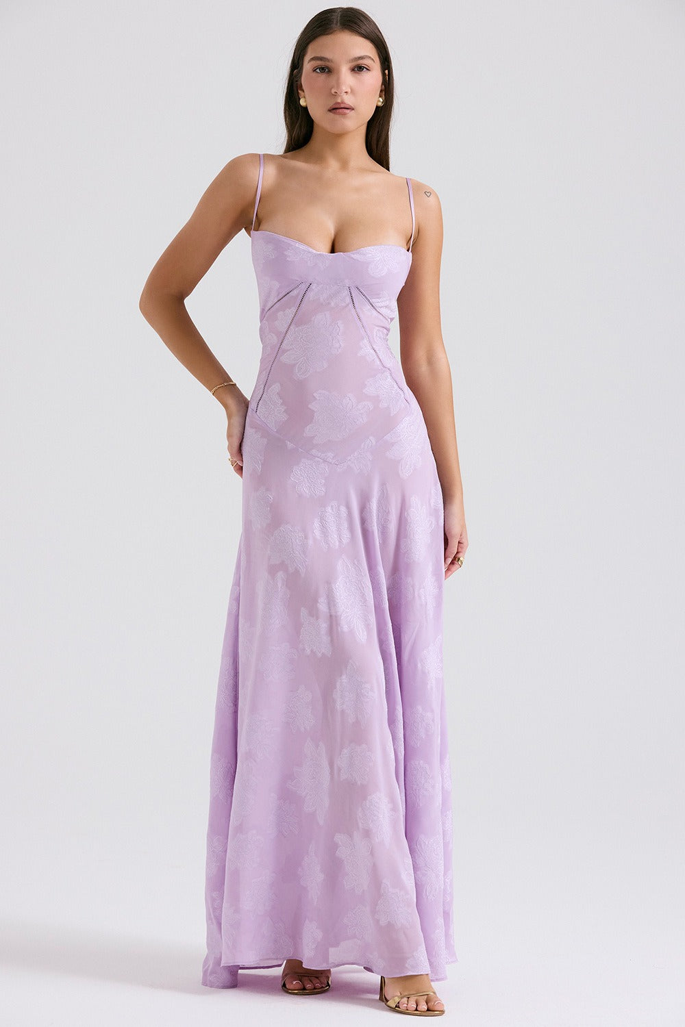 Lace Tie-Strap Romantic Maxi Dress - View 4