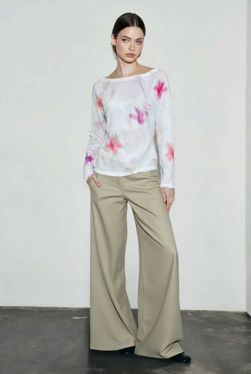 Floral Wide Collar Sheer Cover Up