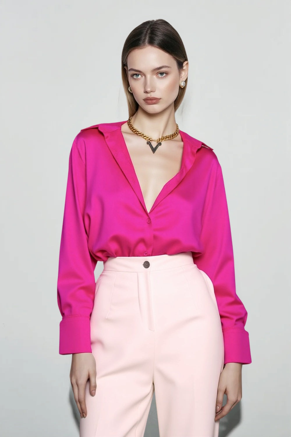 Lace Leather Panel Sheer Long Sleeve Chic Blouse