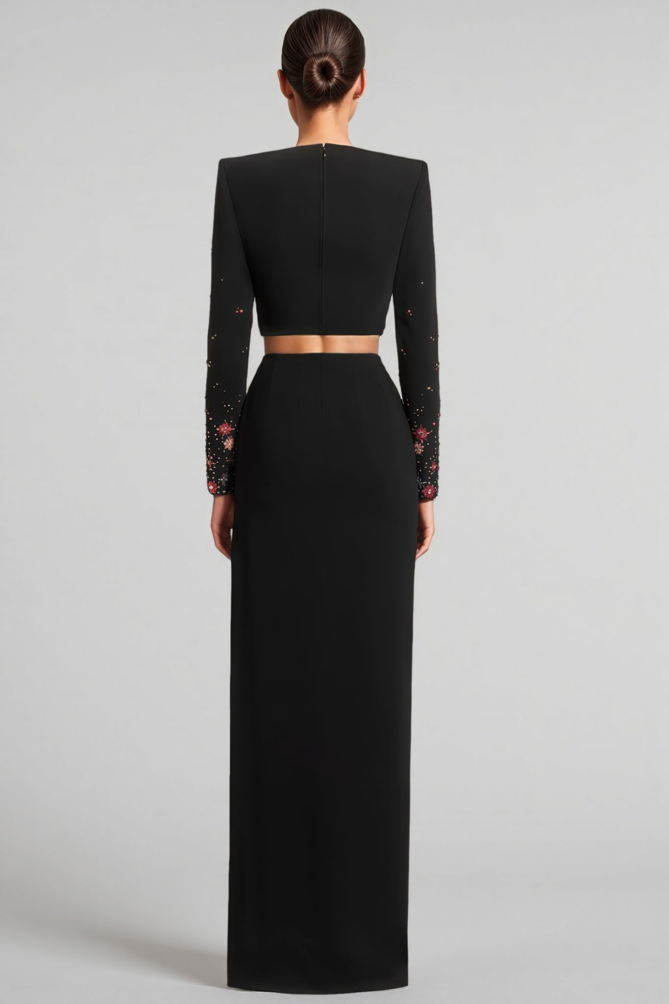 Keirt Black Rhinestone Stud Maxi Dress Set - View 4