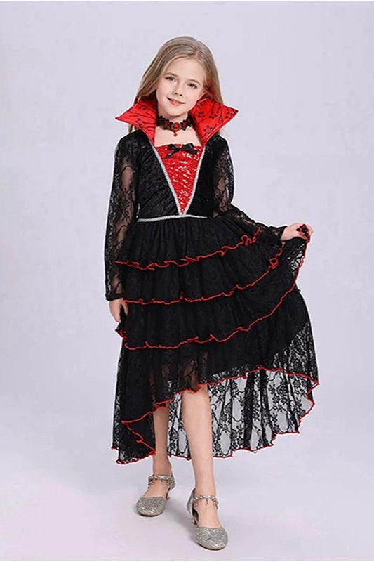 Gothic Vampire Dress Kid Halloween