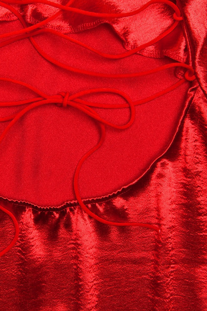 Sexy Cami Backless Satin Mini Dress - View 10
