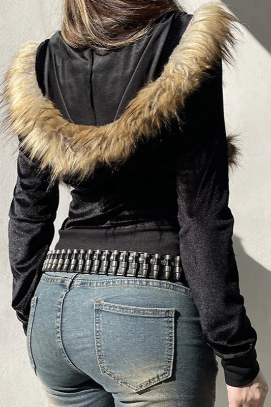 Gothic Velvet Streetwear Hoodie