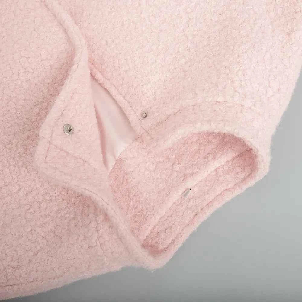 Teddy Fleece Stand Collar Oversized Drop Shoulder Jacket 5