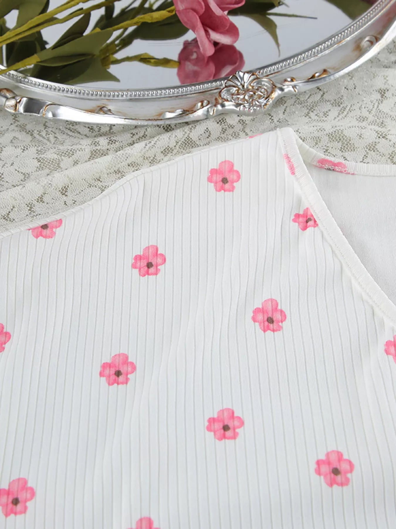 Floral Print Cami Dress and Cardigan Lounge Set