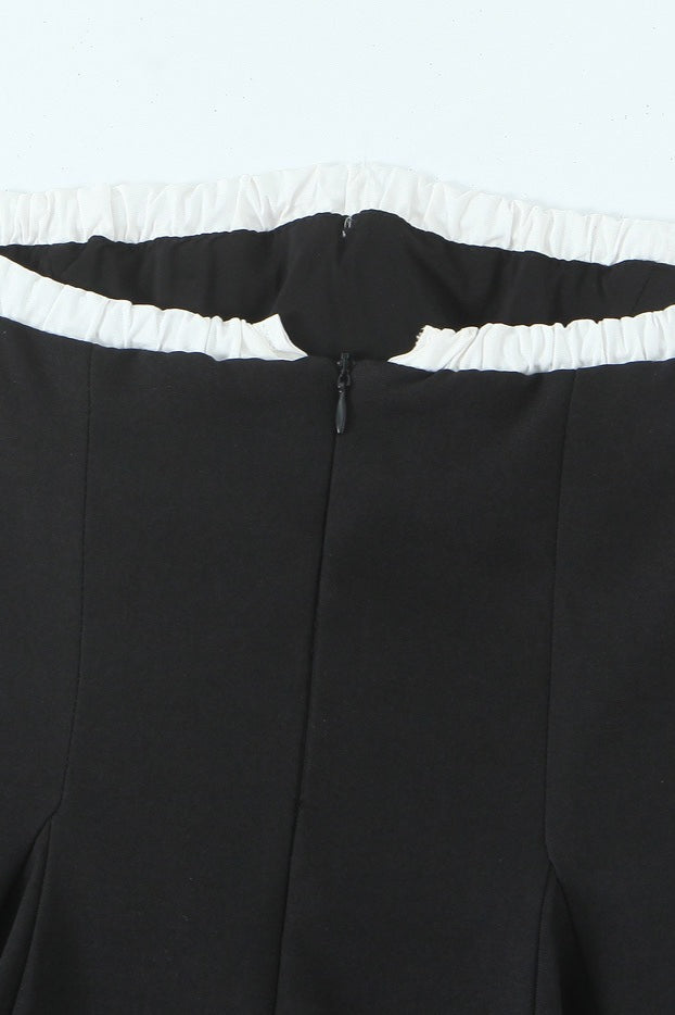 Contrast Bustier Lace-up Back Cocktail Dress - View 5