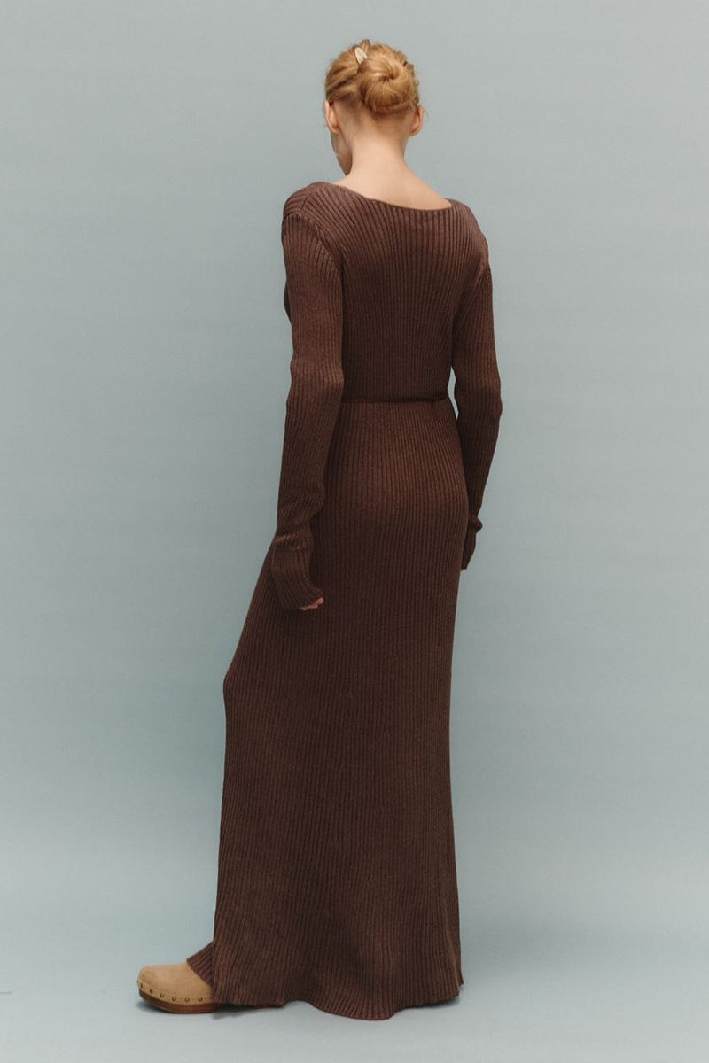Solid Color LongSleeve Fitted Bodycon Knit Dress