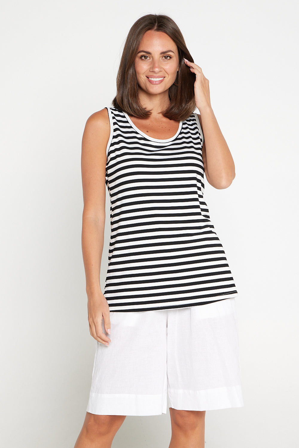 Basic Cotton Tank - Black Stripe