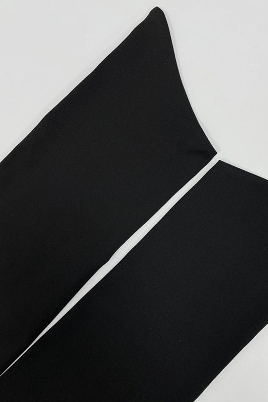 Solid Asymmetrical Neck Cutout Tie Fitted Bodycon Mini Dress