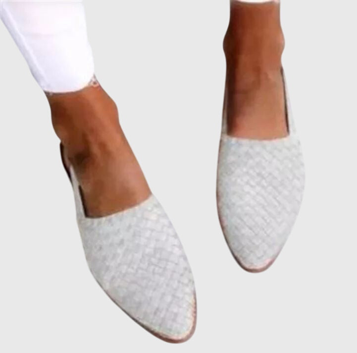 Woven Pointed Toe Slip On Flats 6