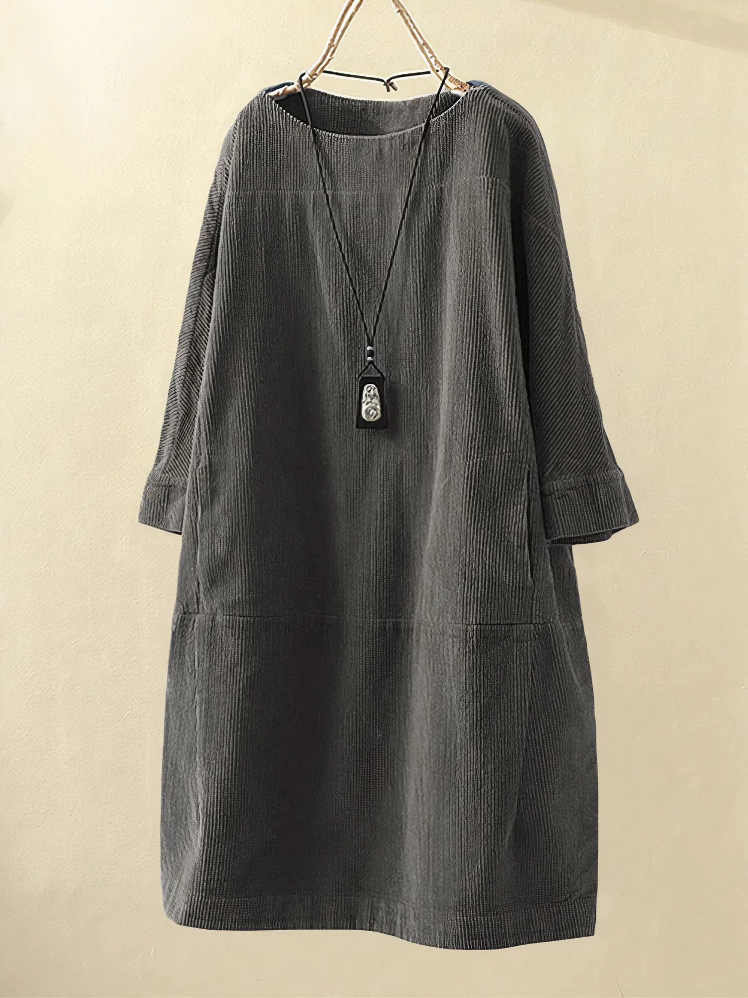 Megan Exclusive Corduroy Dress Chic Silhouette Collection