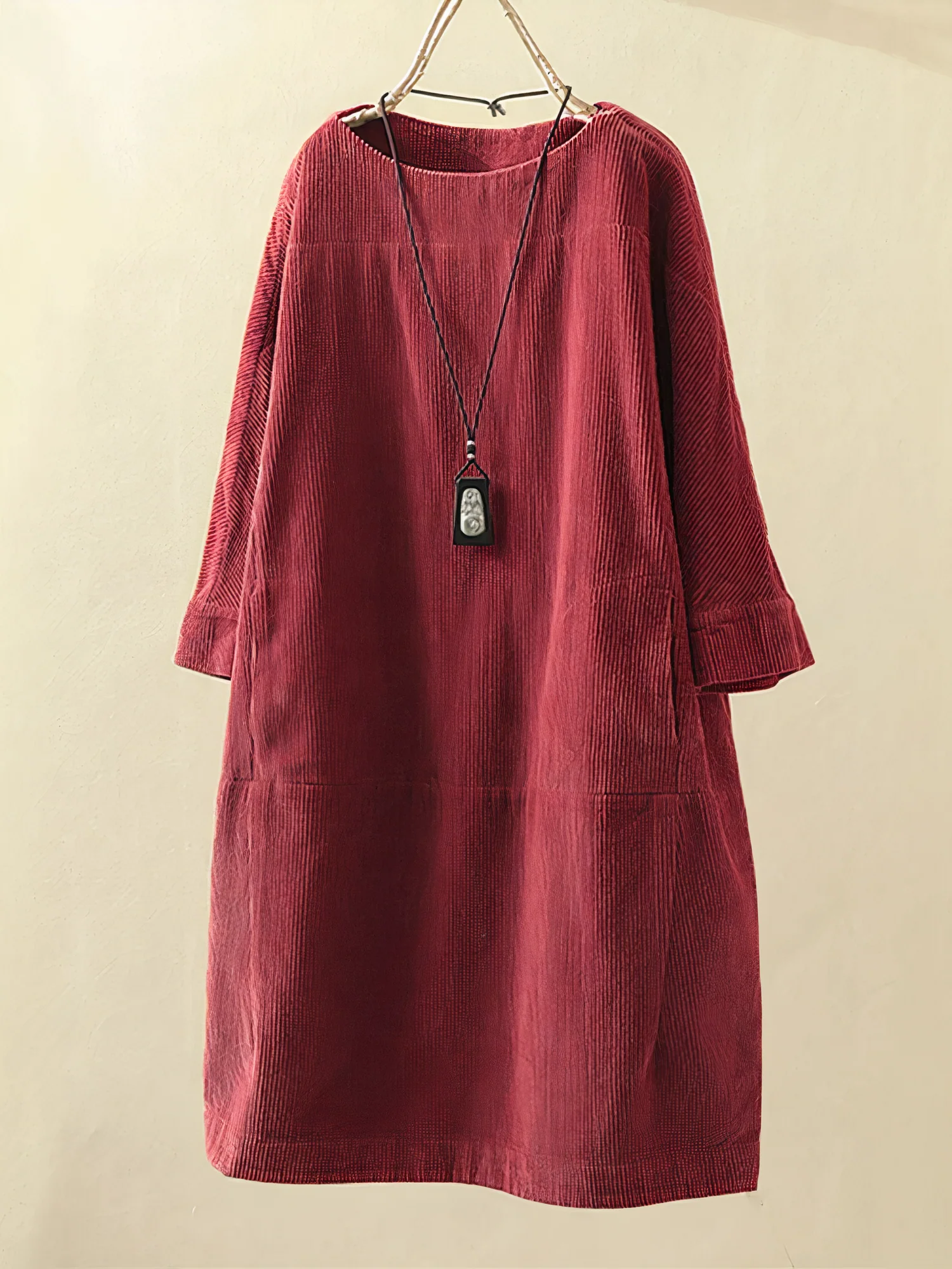 Brenda Aesthetic Corduroy Dress Statement Occasion Edit