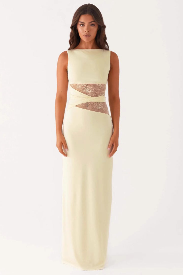Cut Out Lace Panel Sleeveless Bodycon Mini Dress - View 5