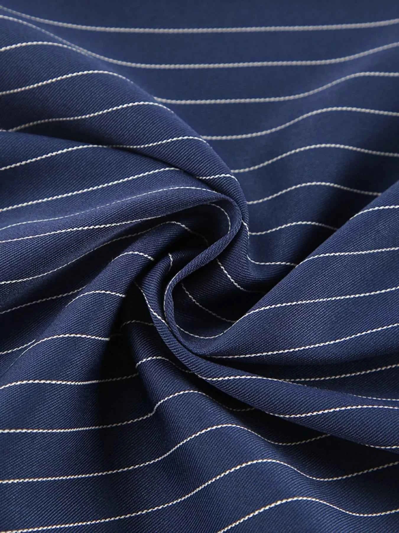 High-Waisted Pinstripe Wide-Leg Pants