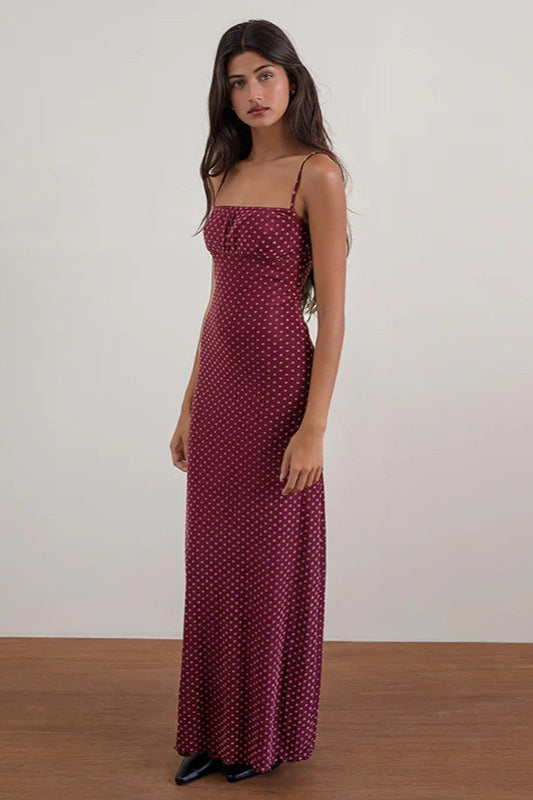 Backless Edition Polka Dot Cami Maxi Dress