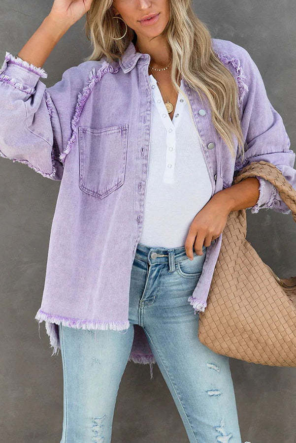 Bring It On Frayed Shirt Jacket