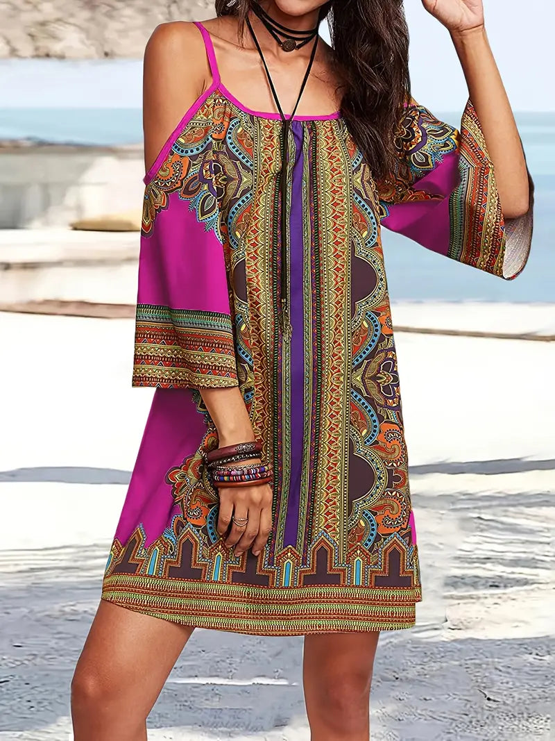 Mónica Minimalist Colorful Boho Summer Dress Elevated Occasion Wear
