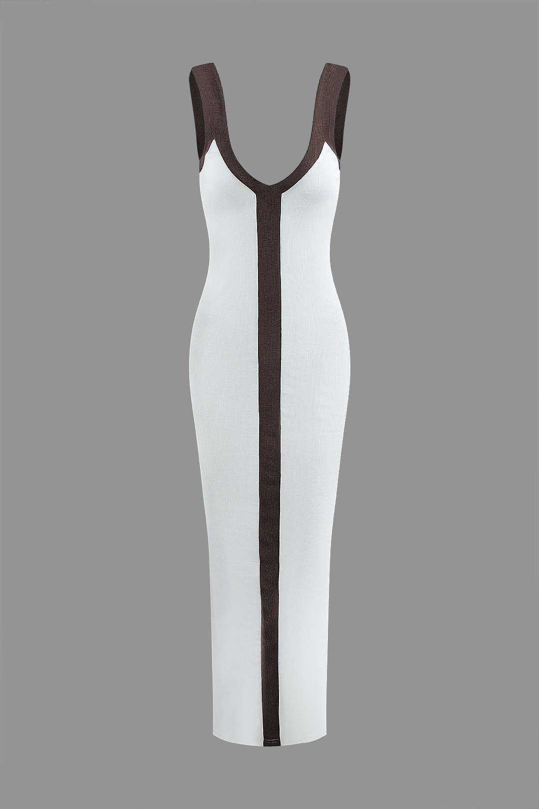 Ribbed Knit Scoop Neck Sleeveless Bodycon Maxi Dress 14