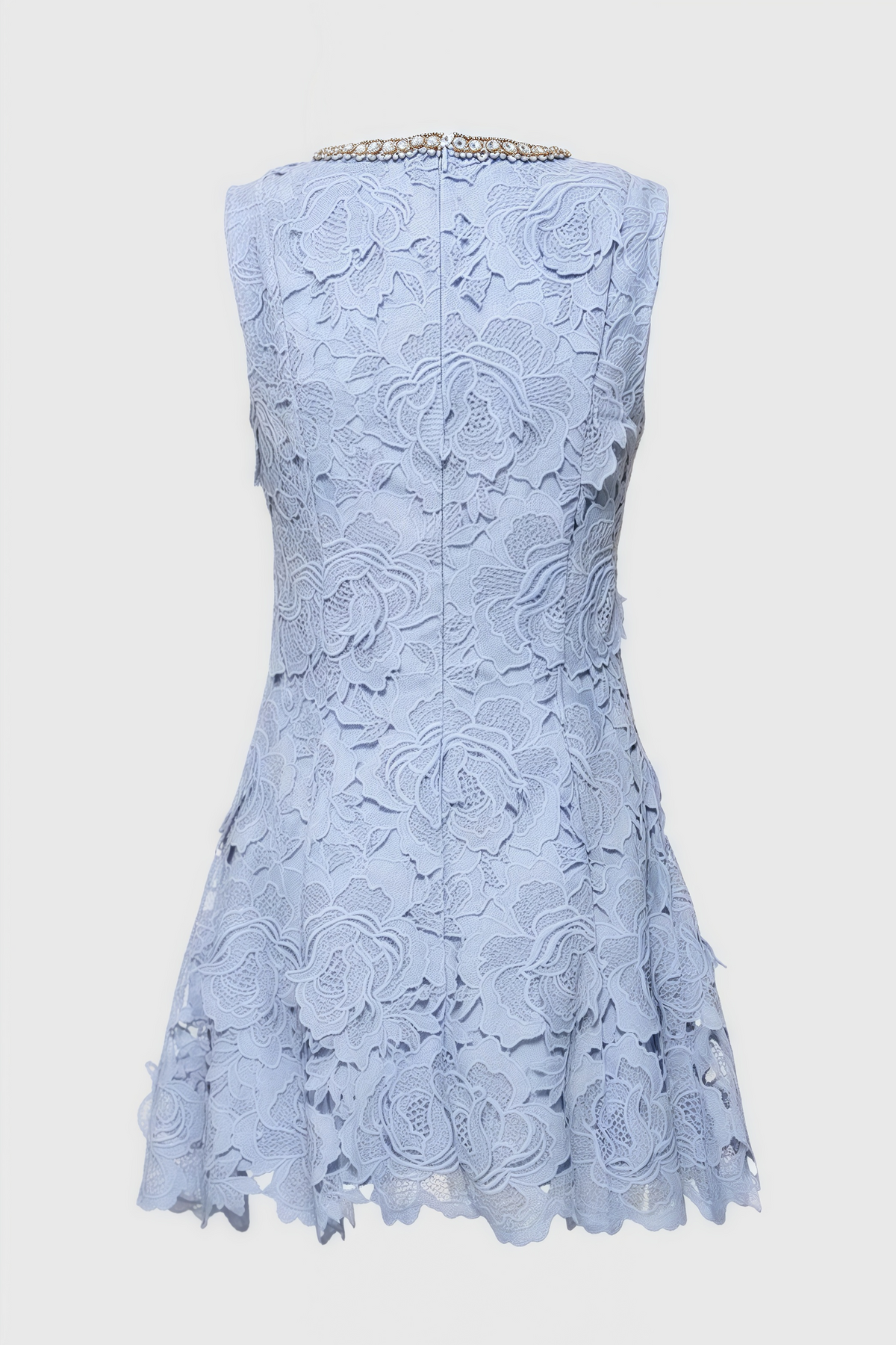 Lace Floral Mini Dress - View 4
