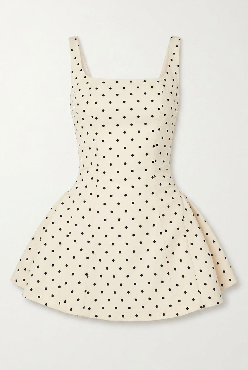 Polka Dot Square Neck Cami Mini Dress