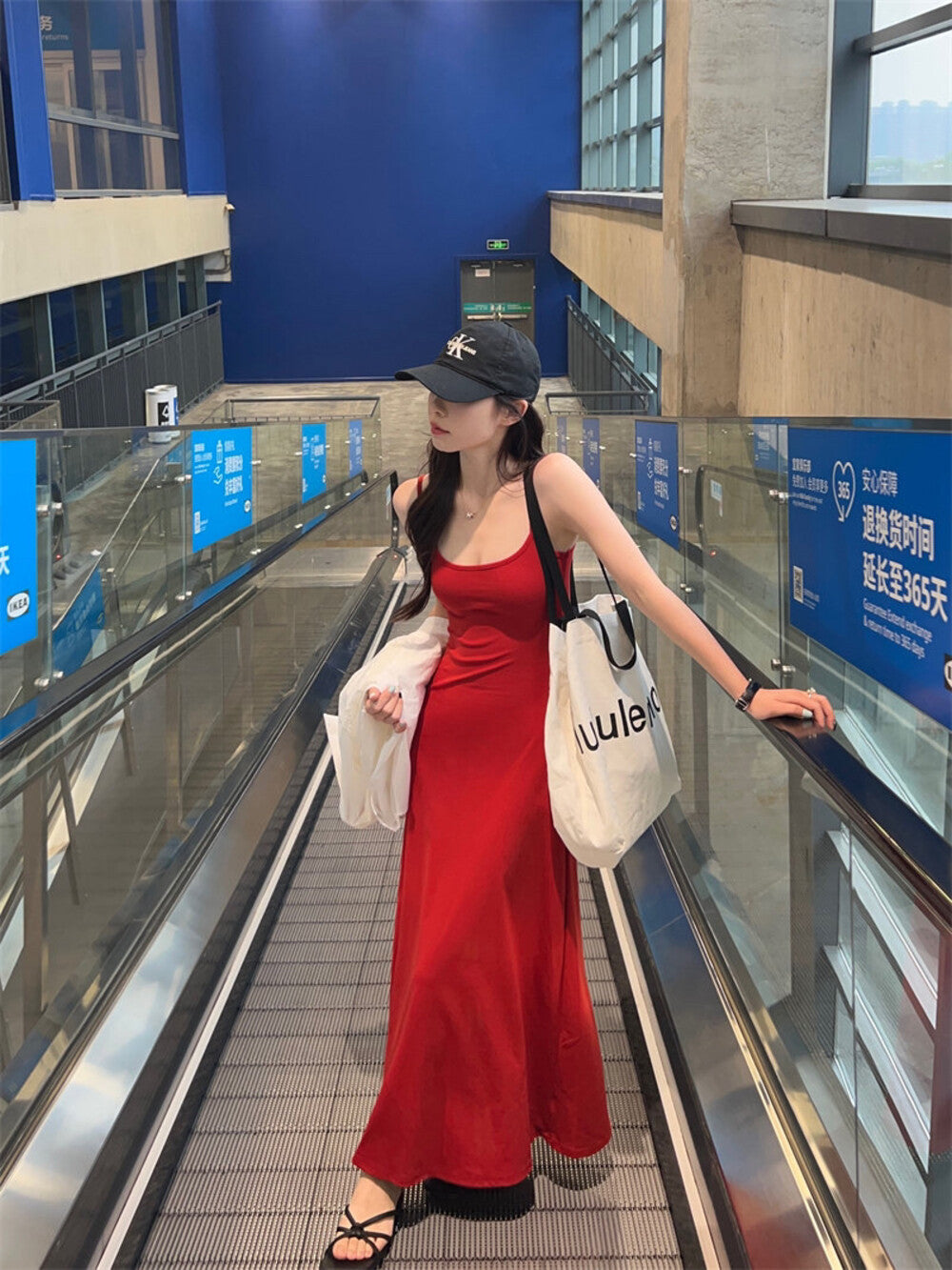 Spaghetti Strap Bodycon Slip Maxi Dress