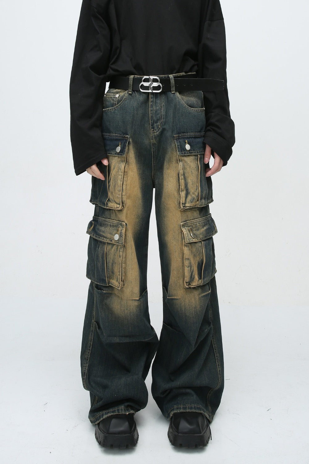 Vintage Washed Distressed Denim Jeans