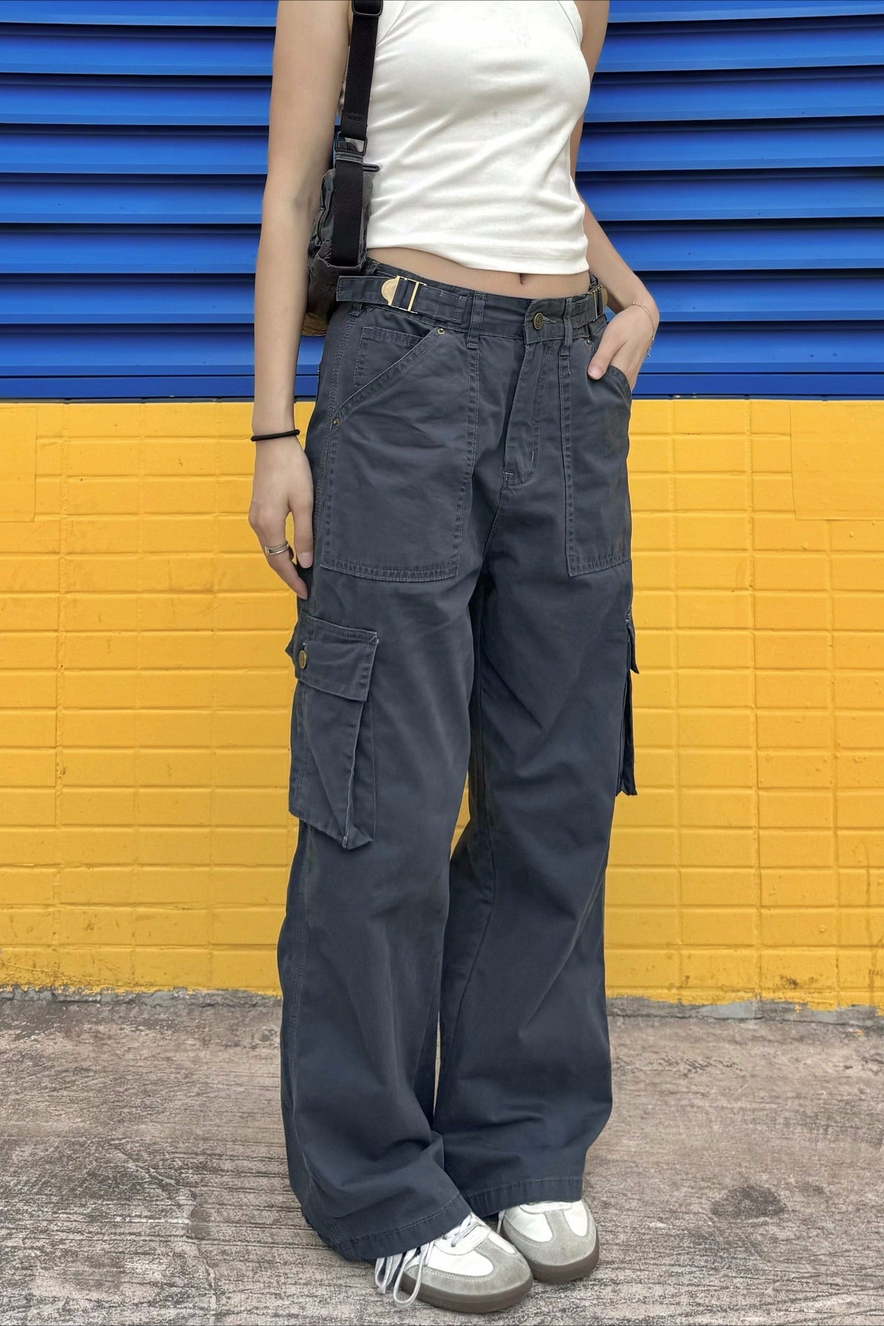Vintage Multi Pocket Loose Straight Cargo Pants