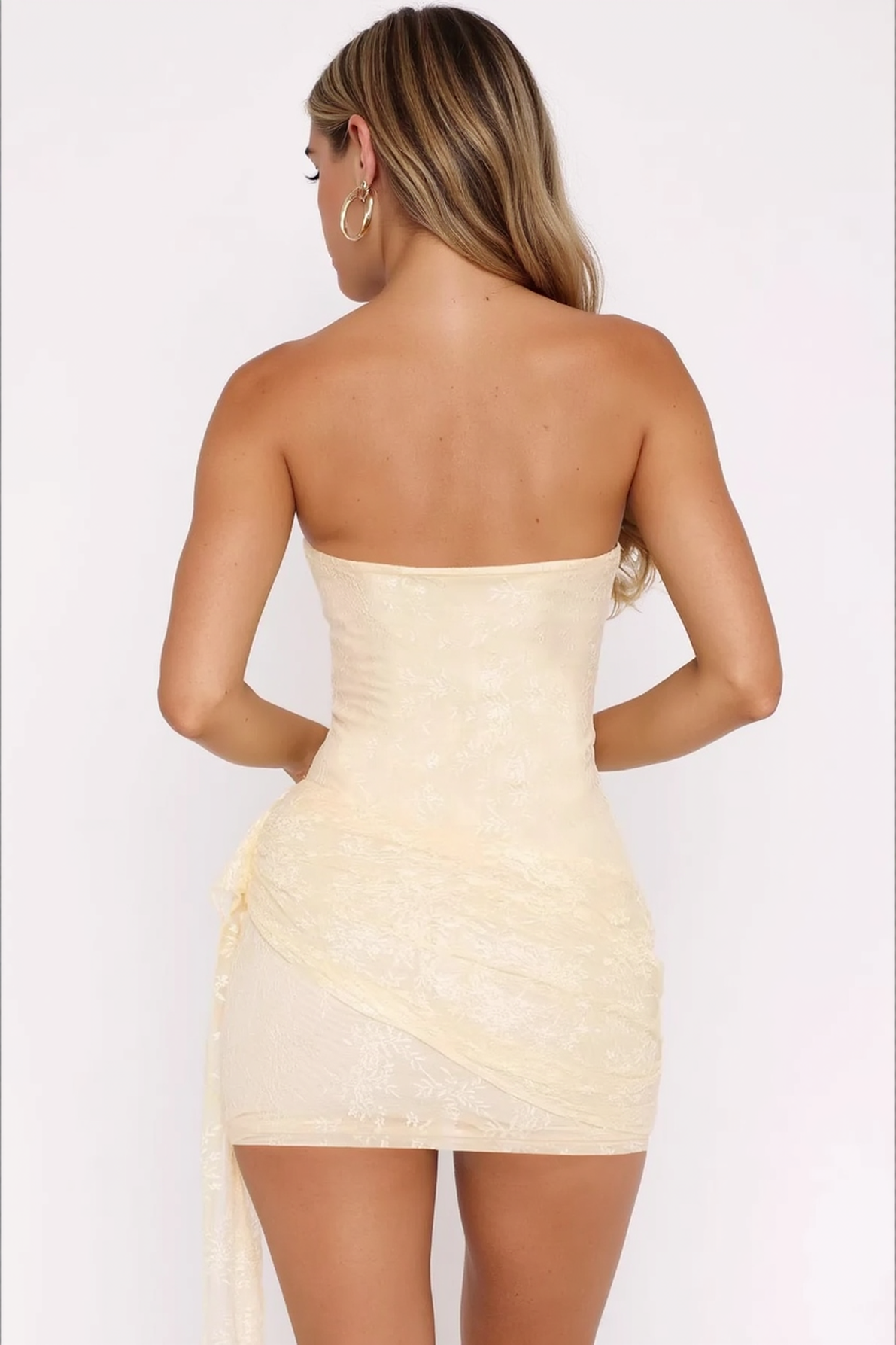 Rhinestone Heart Cutout Tube Lace Patch Slim Bodycon Dress