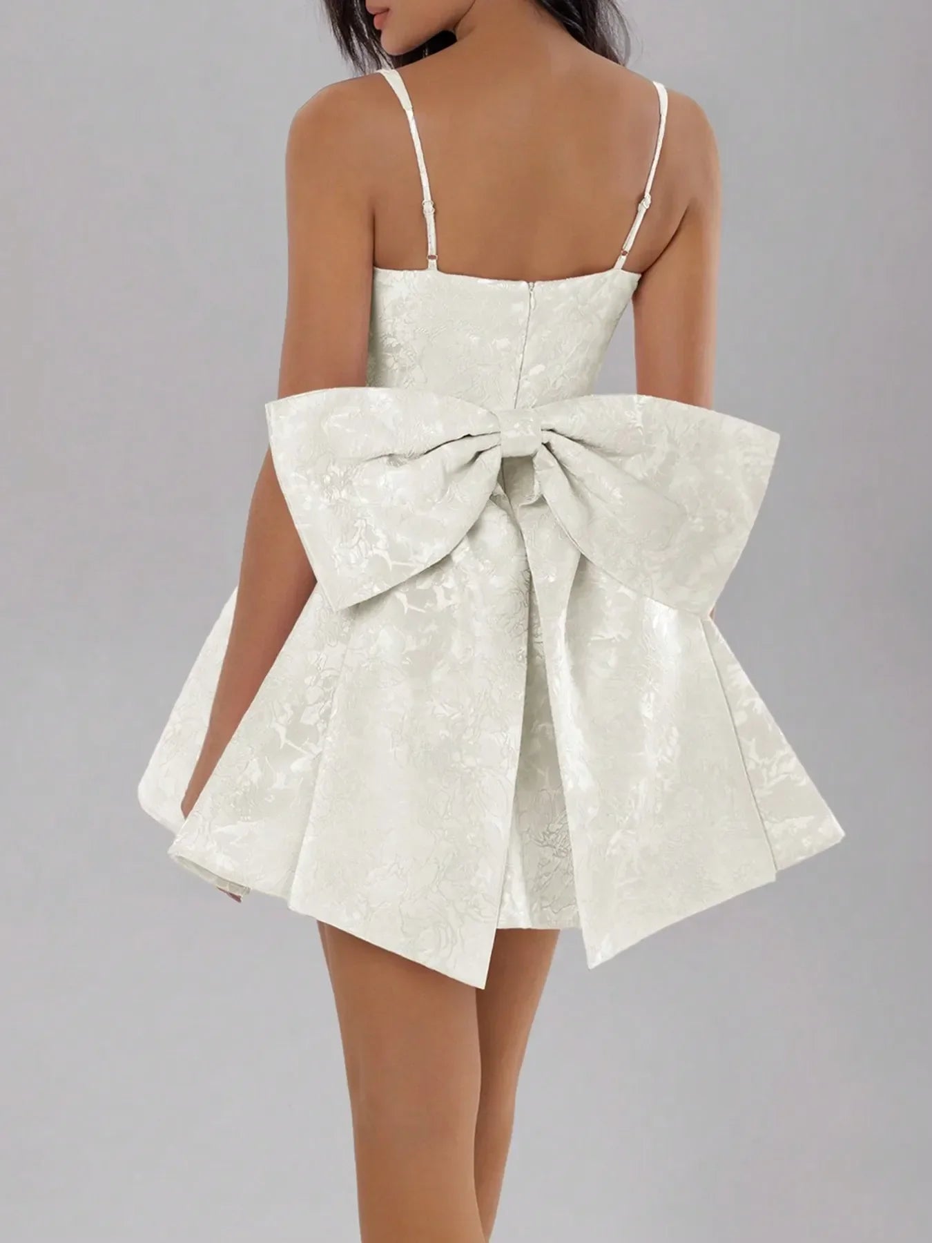 Floral Jacquard Sweetheart Neck Cami Fit and Flare Mini Dress 2