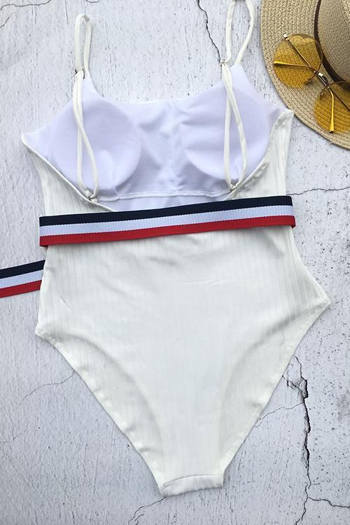 Solid One Piece Swimsuit