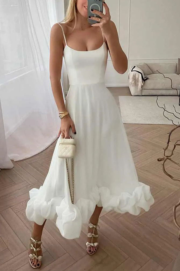 Chiffon Sweetheart Neckline Ruffled Mini Dress