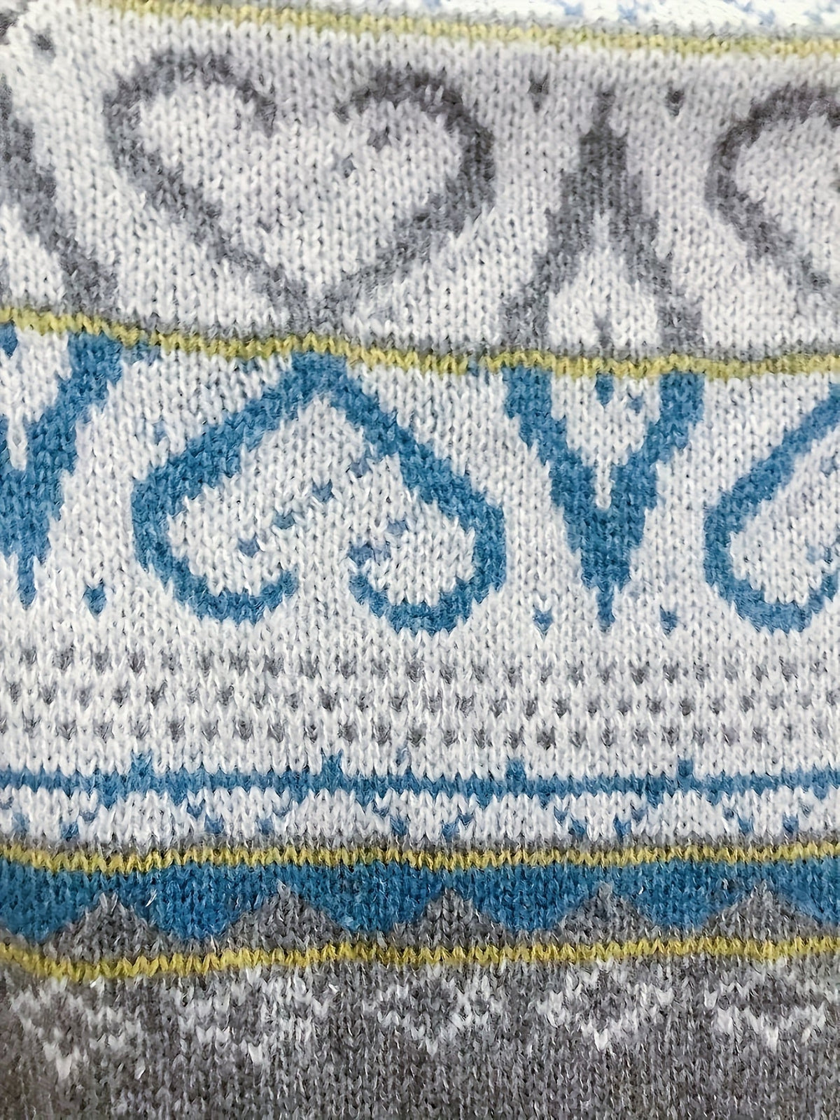 Fair Isle Crew Neck Nordic Knit Sweater