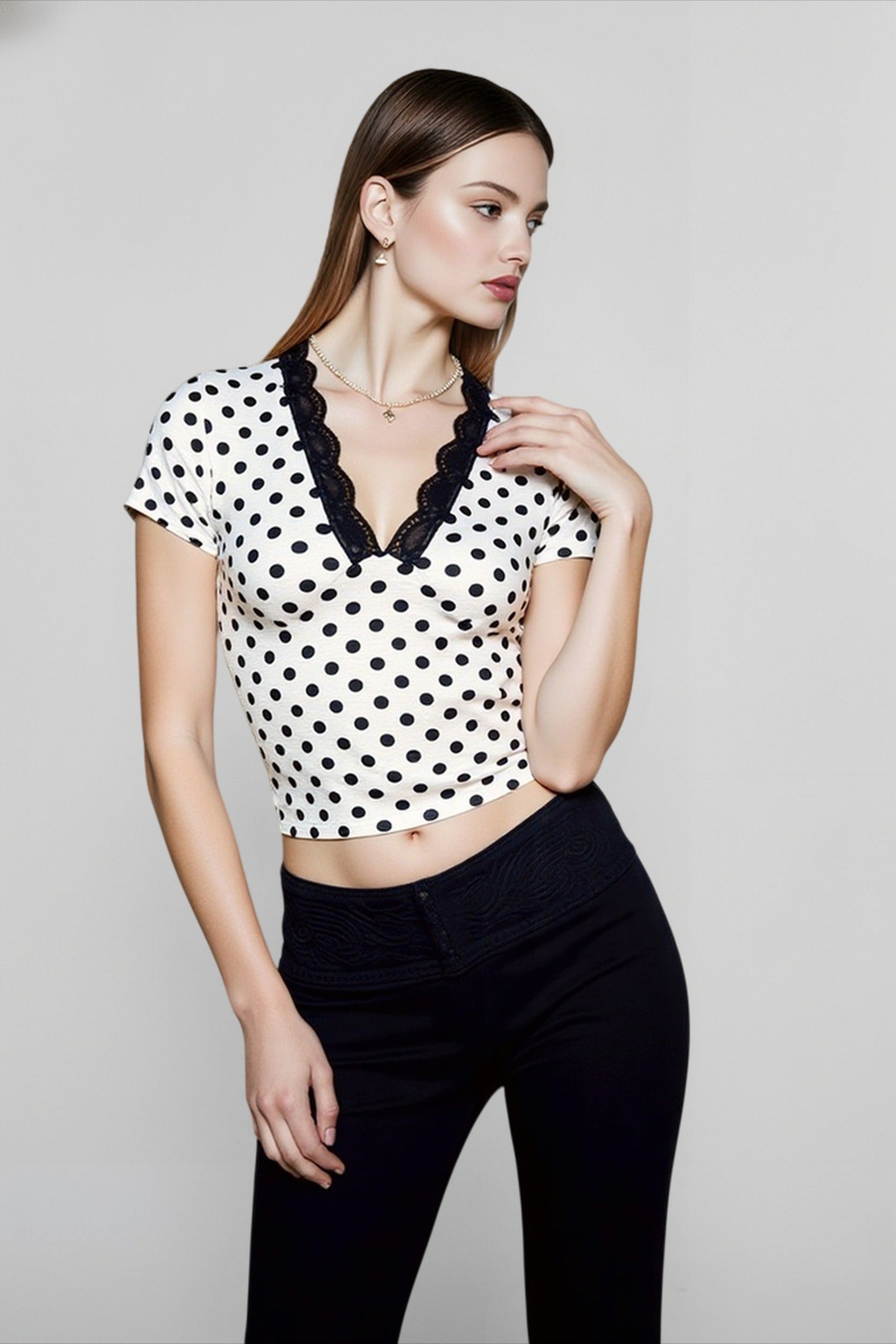 Sexy Colorblock Dot Top