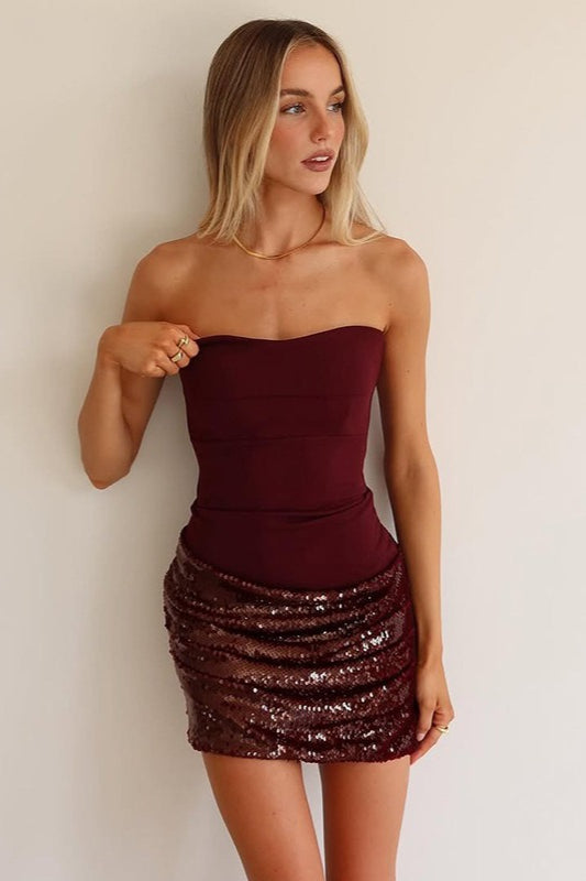 Sparkle Bustier Fitted Mini Dress - View 5