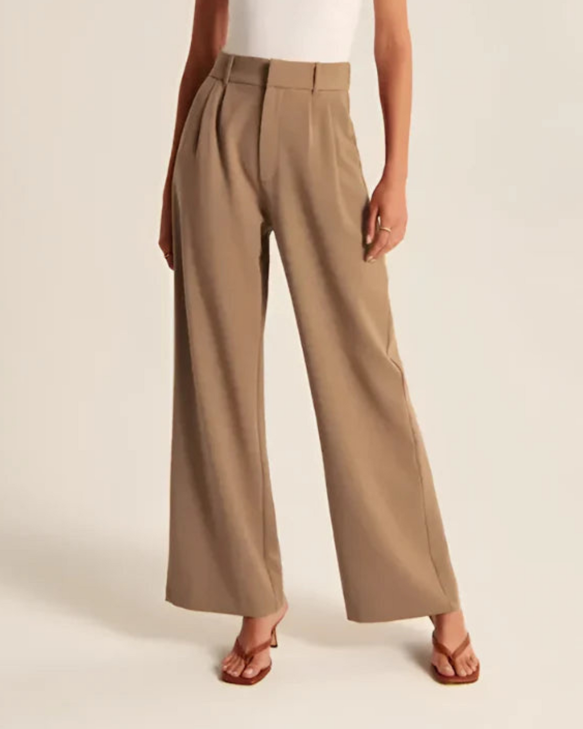 High Waist Pleated Wide Leg Trousers