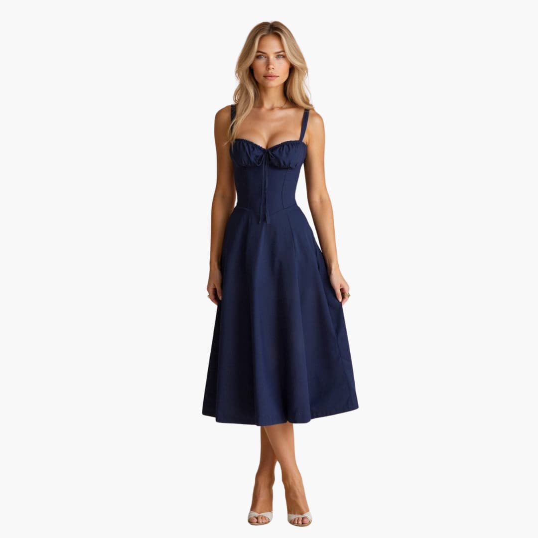 Stella | Waist Dress Navy Blue