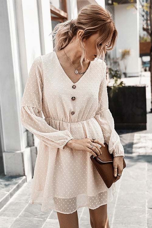 Relax but Not Least Dot Mini Dress - 3 Colors Beige