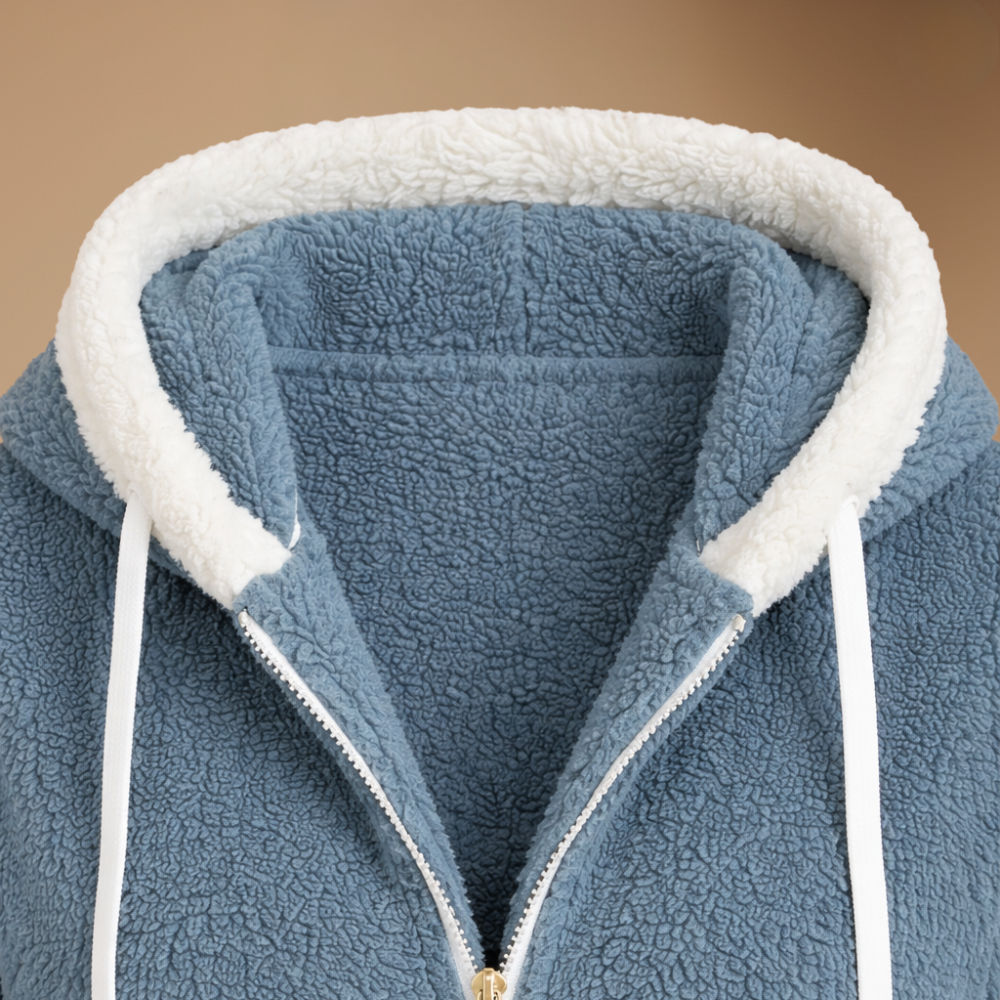 Women's Loose-Fit Fleece Hooded Jacket