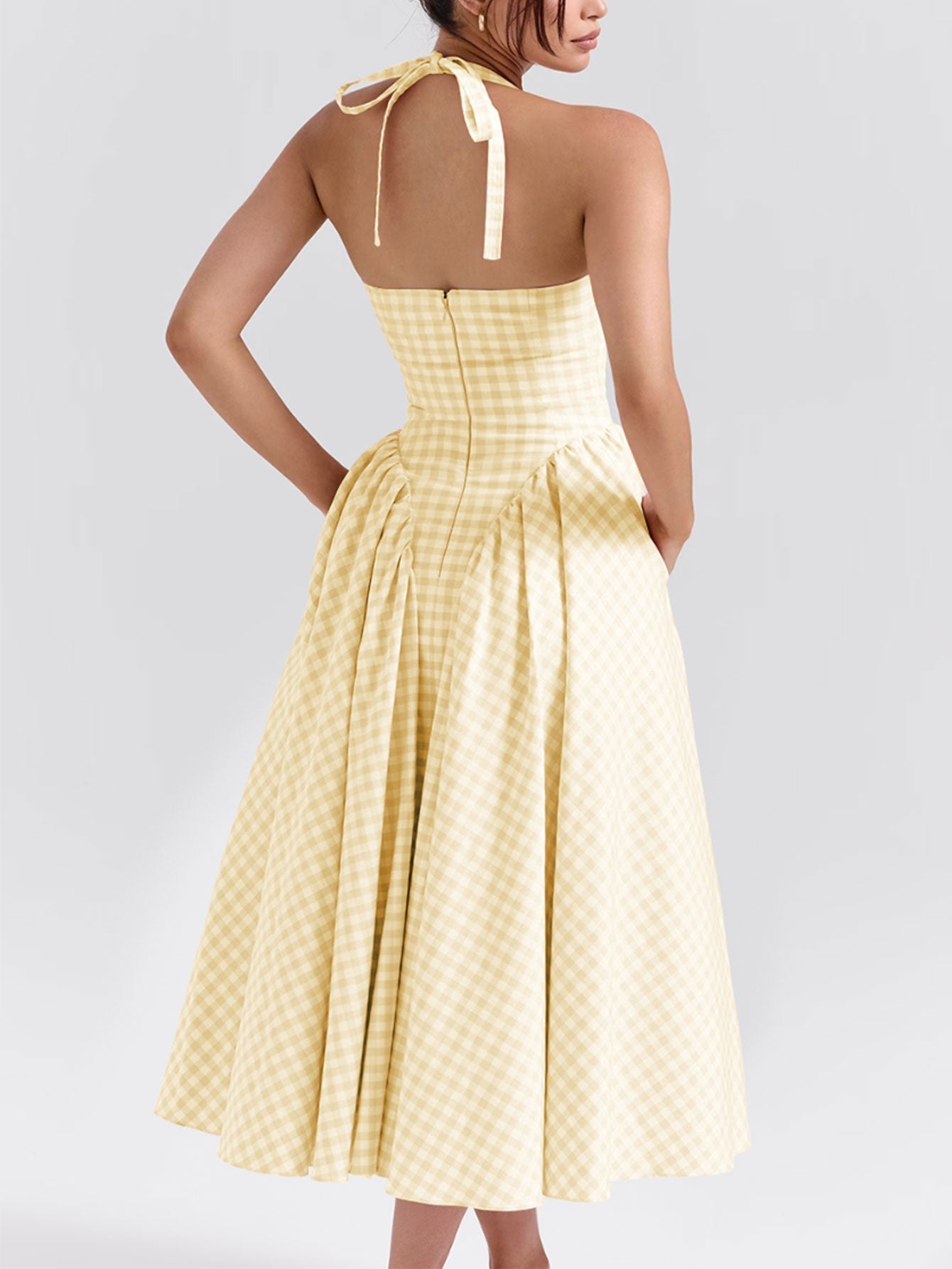 Exclusive Naomi Midi Dress with Deep V Neck Statement Occasion Edit